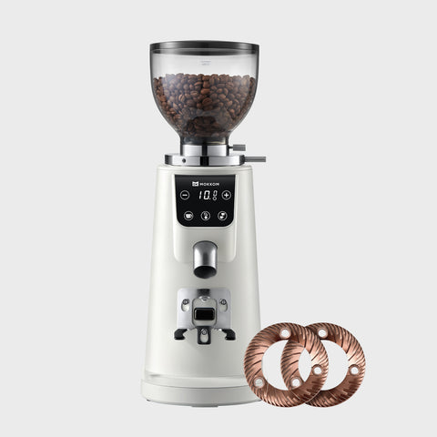 MOKKOM 64mm Flat Burr Coffee Grinder - Titanium-Coated Burrs