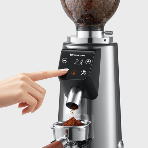 MOKKOM 64mm Flat Burr Coffee Grinder - Titanium-Coated Burrs