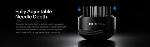 Fully Adjustable Needle Depth.
Customize the needle depth to perfectly match your specific dose and grind size. This fully adjustable design offers ultimate control over your distribution, ensuring optimal adaptability and a truly professional prep routine for any roast profile.
